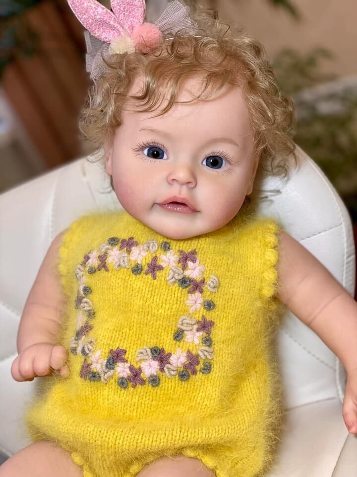 Beautiful Curly Hair Princess Girl Reborn Toddler Dolls Silicone 24 Inches Visible Veins Weighted Soft Cloth Body Realistic Baby Dolls That Look Real and Feel Real Lifelike Newborn Babies Size Dolls Toys for Ages 3+