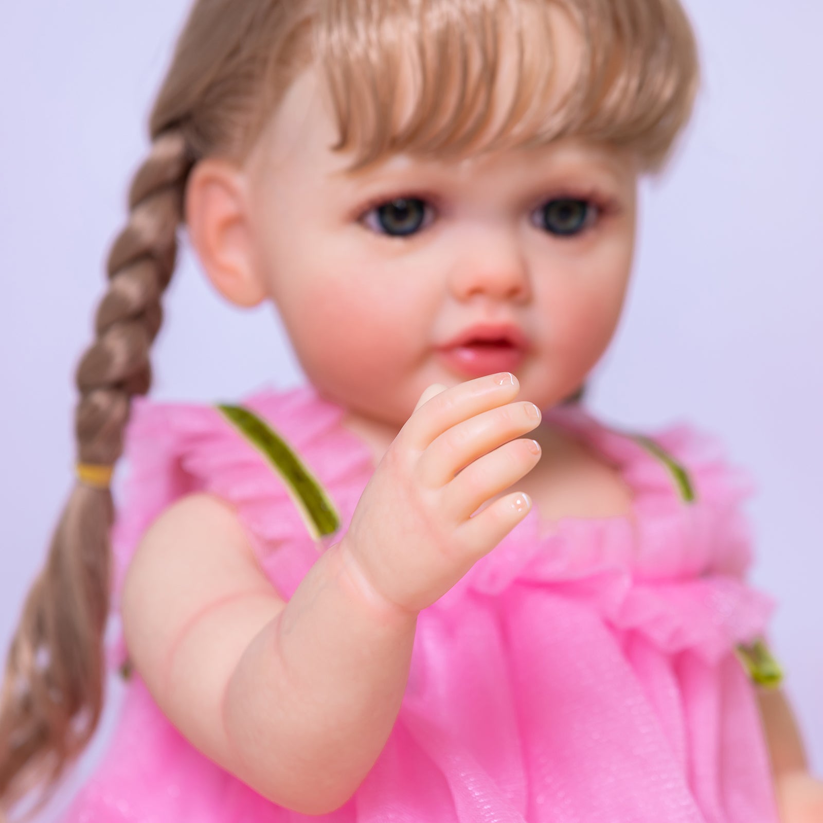 Beautiful Blonde Long Hair Princess Girls Lifelike Reborn Baby Dolls Silicone Full Body Girl 22 Inches 55CM Visible Veins Washable Realistic Newborn Babies Doll Toys For Ages 3+ Children