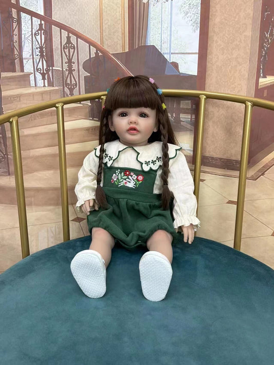 lifelike reborn baby dolls that look real life like babies doll realistic newborn baby dolls for 3+ year old girls reborn toddler dolls beautiful adorable long hair birthday gift fo ags 3+ kids children fashion soft cloth body silicone open eyes smile cute baby