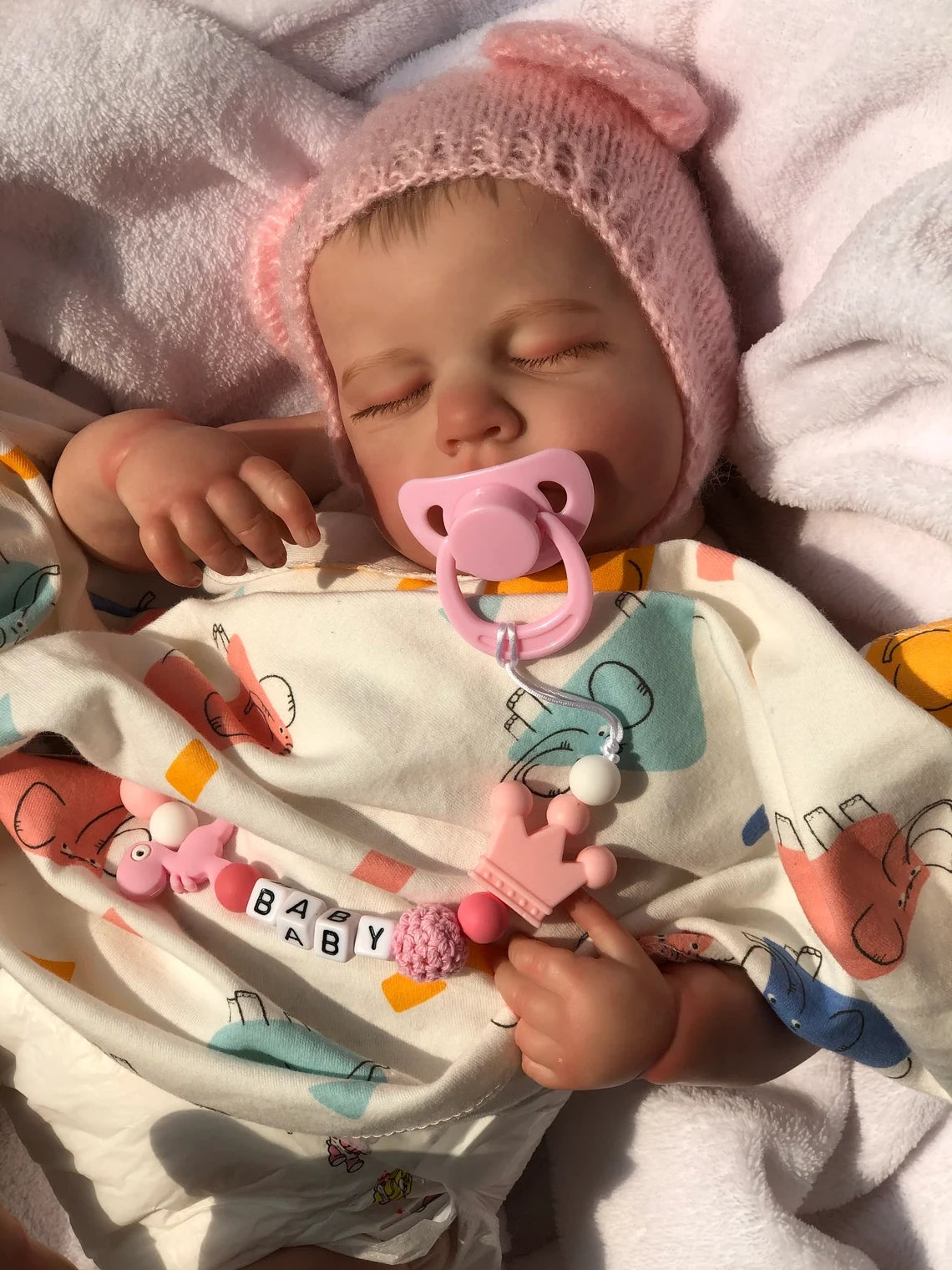 Lifelike Realistic Newborn Baby Dolls Sleeping Girl 49CM Visible Veins Silicone Reborn Baby Girl Dolls Toys Gift for Ages 3+ Year Old Girl