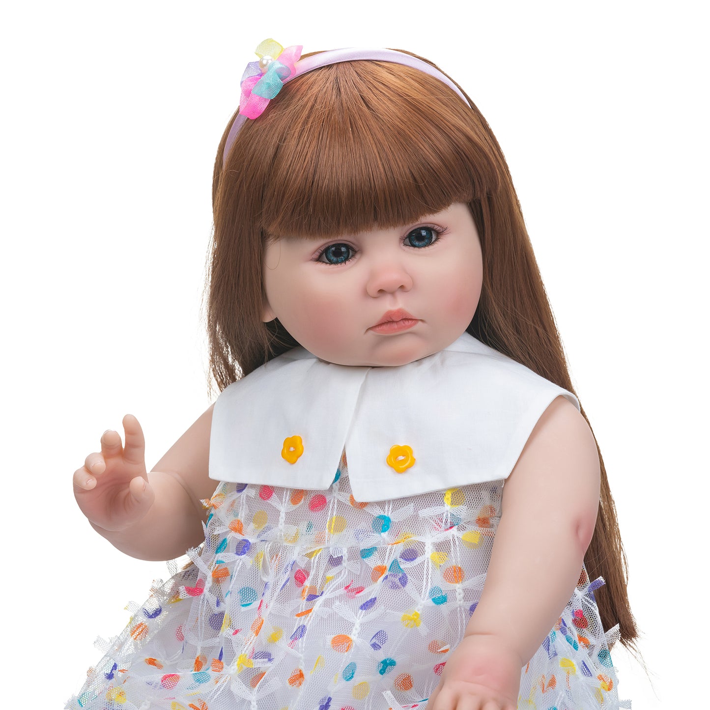 Lifelike Reborn Baby Dolls That look Real Toddler Princess Girls Long Red hair 60CM Soft Cuddly Body Realistic Newborn baby Dolls for 3+ Year Old Girls