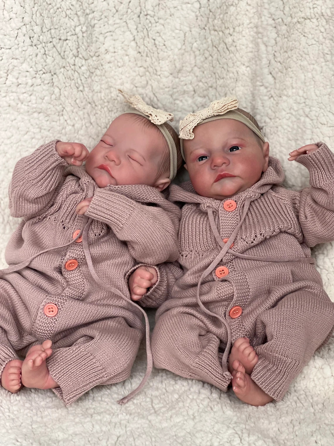 Lifelike Reborn Baby Dolls Twins Awake & Sleeping 19 Inch Visible Veins Realistic Newborn Babies Dolls That Look Real Baby Toys Dolls Gift for Ages 3+