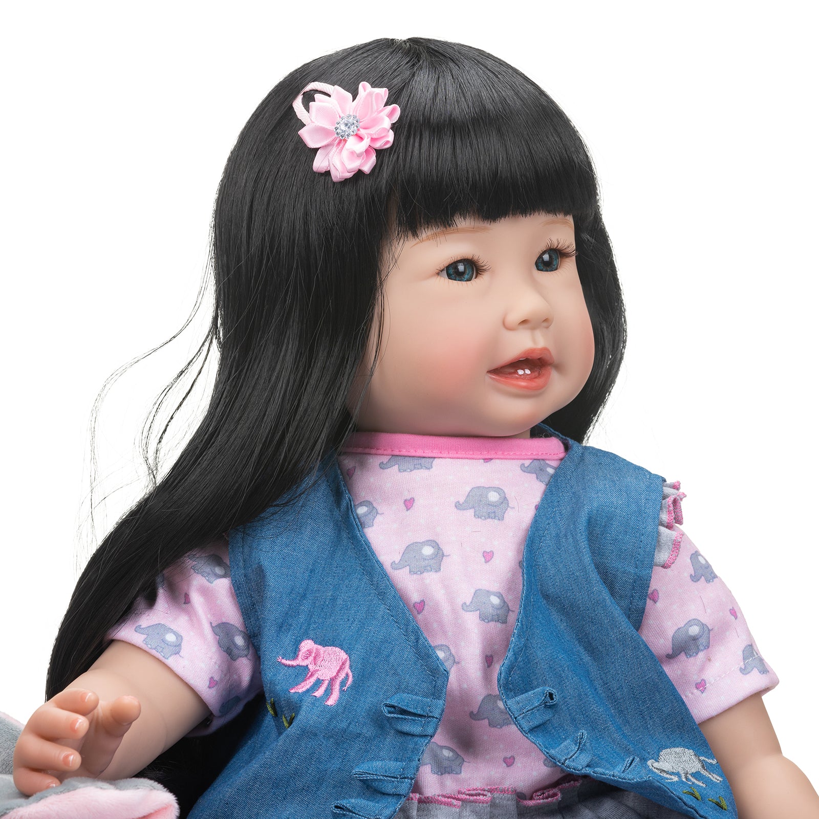 Lifelike Silicone Reborn Toddler Princess Girls Dolls with Long Hair 24 Inch 60CM Weighted Soft Cloth Body Realistic Baby Dolls That Ook Real Life Baby Dolls Toys Gift For 3+ Year Old Girls