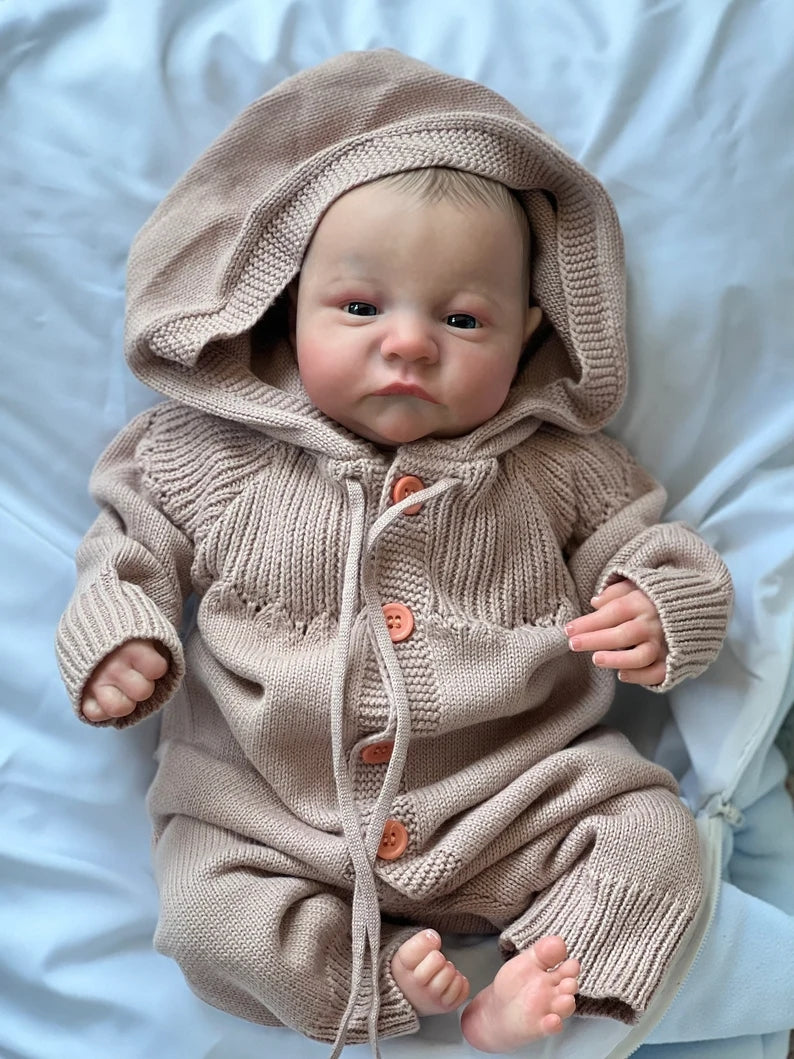 Realistic Reborn Baby Dolls 19 Inch Soft Silicone Realistic Newborn Babies Doll That Look Real Baby Adorable Awake Girls 3D Skin Visible Veins Collectible Art Doll for 3+ Year Old Girls