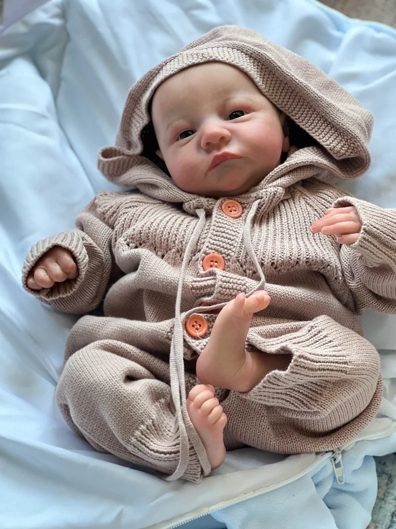 Realistic Reborn Baby Dolls 19 Inch Soft Silicone Realistic Newborn Babies Doll That Look Real Baby Adorable Awake Girls 3D Skin Visible Veins Collectible Art Doll for 3+ Year Old Girls