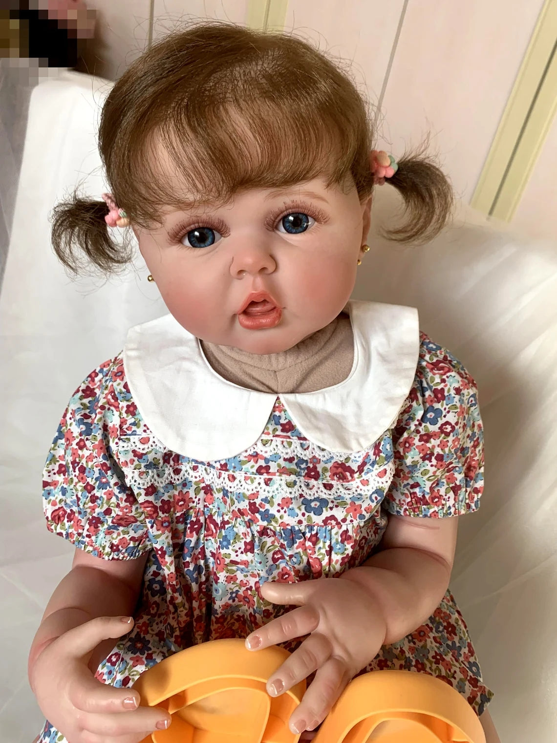 Super Realistic Visible Veins Silicone Reborn Baby Dolls Toddler Princess Girls 24 Inch 60CM Weighted Soft Cloth Body Realistic Babies Dolls Toys Gift for Ages 3+