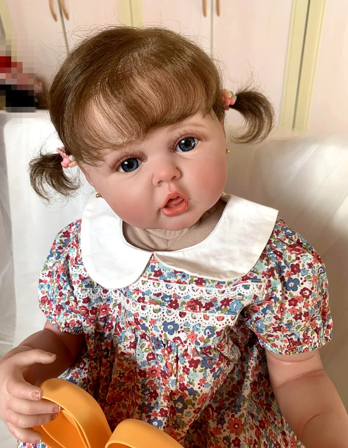 Super Realistic Visible Veins Silicone Reborn Baby Dolls Toddler Princess Girls 24 Inch 60CM Weighted Soft Cloth Body Realistic Babies Dolls Toys Gift for Ages 3+