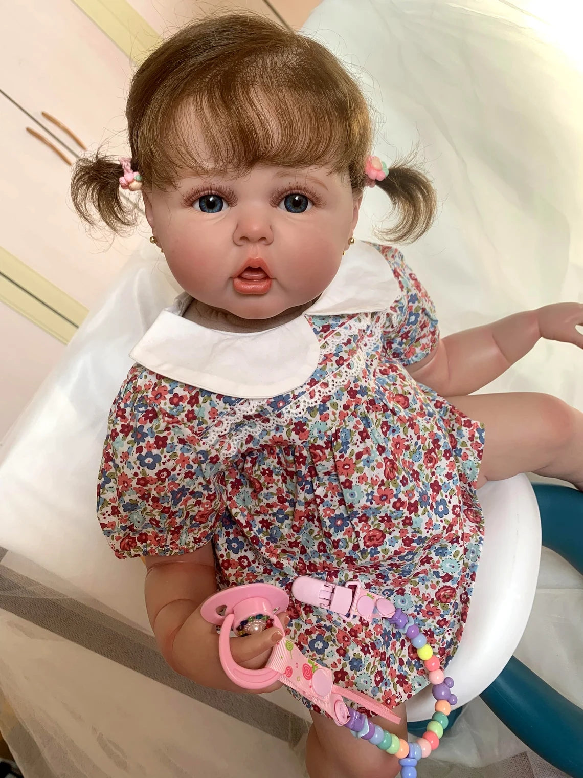 Super Realistic Visible Veins Silicone Reborn Baby Dolls Toddler Princess Girls 24 Inch 60CM Weighted Soft Cloth Body Realistic Babies Dolls Toys Gift for Ages 3+