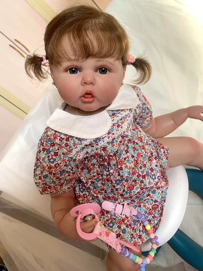 Super Realistic Visible Veins Silicone Reborn Baby Dolls Toddler Princess Girls 24 Inch 60CM Weighted Soft Cloth Body Realistic Babies Dolls Toys Gift for Ages 3+