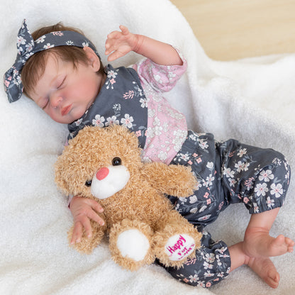 55CM Real Newborn Baby Size Lifelike Sleeping Girls Realistic Reborn Baby Dolls That Look Real Toys Gift For Kids Ages 3+