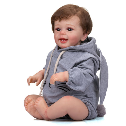 24 inches Lifelike baby dolls | reborn baby dolls | Realistic baby dolls| newborn baby dolls | real life baby dolls | therapy dolls for adults | anatomically correct baby girl doll | infant baby doll | gift for kids ages 3+ girl | dementia patients | bebes reales de silicona | reborn baby dolls weighted cloth body | birthday gift | collection | girl | boys |  mother | daughter | granddaughter | sleeping |real look real baby dolls that look real looking | toddler | Mothers day | 3 4 5 6 7 8 9 years | mnmj