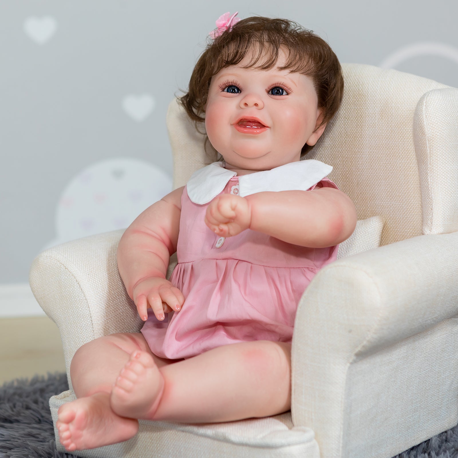 Lifelike Reborn Baby Dolls Silicone Full Body Smile Princess Girls